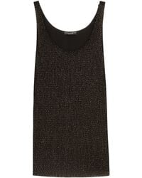 Dolce & Gabbana - Silk Embellished Tank Top - Lyst