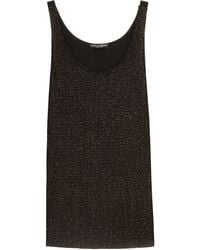 Dolce & Gabbana - Silk Embellished Tank Top - Lyst