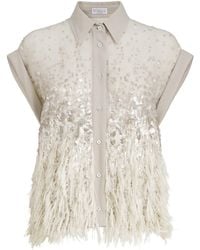 Brunello Cucinelli - Silk Dazzling Fil Coupé Shirt - Lyst