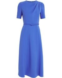 Carolina Herrera - Draped Belted Midi Dress - Lyst