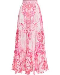 CAMILLA - Embellished Printed Maxi Skirt - Lyst
