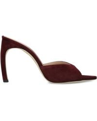 Victoria Beckham - Suede Harlow Heeled Mules 100 - Lyst