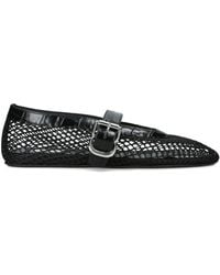 Alaïa - Croc-Embossed Leather Mesh Ballet Flats - Lyst