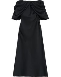 McQueen - Draped Midi Dress - Lyst