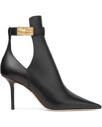 Jimmy Choo - Nell 85 Leather Ankle Boots - Lyst