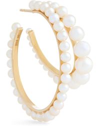 Sophie Bille Brahe - Yellow Gold And Pearl Boucle Perle Single Left Hoop Earring - Lyst