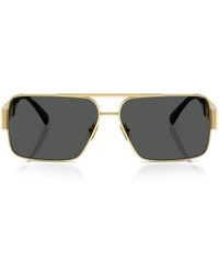Versace - Wire-Frame Rectangular Sunglasses - Lyst