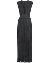 Valentino - Knit Metallic V-Neck Maxi Dress - Lyst