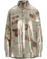 Ralph Lauren - Lamé Equestrian Print Evelina Shirt - Lyst