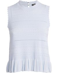 Maje - Ruffled Pointelle Knit Top - Lyst