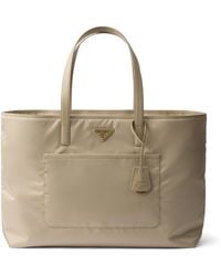 Prada - Large Re-Nylon And Saffiano Leather Re-Edition 1978 Tote Bag - Lyst