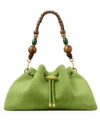 Jimmy Choo - Medium Suede Cinch Beaded Bucket Bag - Lyst