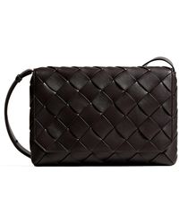 Bottega Veneta - Large Leather Intreccio Diago Cross-Body Bag - Lyst