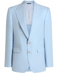 Dolce & Gabbana - Linen Single-Breasted Blazer - Lyst