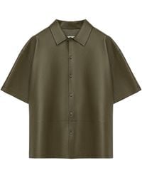 Loewe - Leather Short-Sleeve Shirt - Lyst