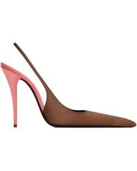 Saint Laurent - Satin Deroche Slingback Pumps 110 - Lyst