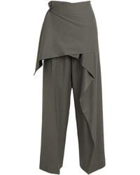 Issey Miyake - Wool-Blend Lustrous Wrap Trousers - Lyst