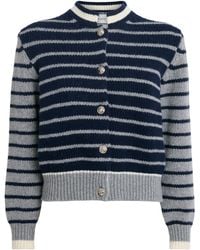 Barrie - Wool-Cashmere Stripe Cardigan - Lyst