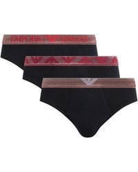 Emporio Armani - Stretch-Cotton Logo Briefs - Lyst