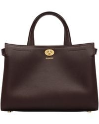 Burberry - Small Leather Cotswolds Check Tote Bag - Lyst
