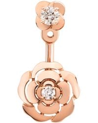 CHANEL - And Diamond Camélia Single Earring - Lyst