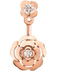 CHANEL - And Diamond Camélia Single Earring - Lyst