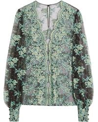 Valentino - Lace Long-Sleeve Blouse - Lyst