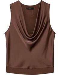 AllSaints - Satin Cowl-Neck Zoey Tank Top - Lyst