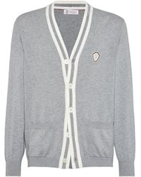 Brunello Cucinelli - Cotton V-Neck Cardigan - Lyst