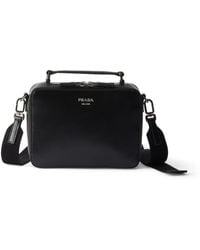 Prada - Leather Brique Cross-Body Bag - Lyst