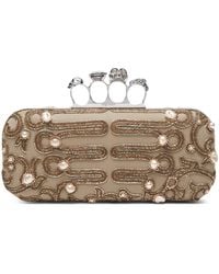 McQueen - Long Bead-Embellished Knuckle Clutch Bag - Lyst