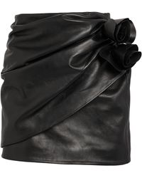 Magda Butrym - Leather Floral Appliqué Mini Skirt - Lyst