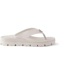 Prada - Rubber Logo Thong Sandals - Lyst