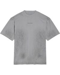 Balenciaga - Distressed Embroidered Logo T-Shirt - Lyst