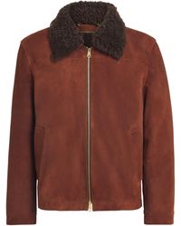 Paul Smith - Suede Shearling-Collar Flight Jacket - Lyst