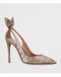 Aquazzura - Satin Bow Tie Pumps 105 - Lyst