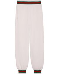 Gucci - Wool Web-trimmed Trousers - Lyst