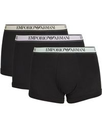 Emporio Armani - Stretch-cotton Eagle Trunks (pack Of 3) - Lyst