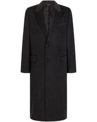 Dolce & Gabbana - Virgin Wool Double-Breasted Long Coat - Lyst