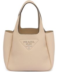 Prada - Mini Leather Bucket Bag - Lyst