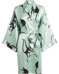 Olivia Von Halle - Silk Monkey Print Mimi Robe - Lyst