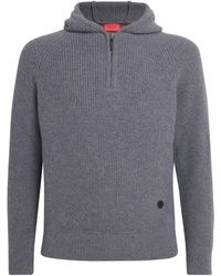 Isaia - Wool-Cashmere Knitted Hoodie - Lyst