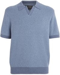 Vince - Cotton-Cashmere Johnny-Collar Polo Shirt - Lyst