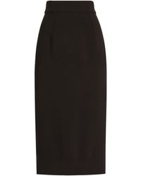 Dolce & Gabbana - Stretch-Virgin Wool Midi Pencil Skirt - Lyst
