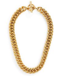 Tilly Sveaas - Yellow Gold-plated T-bar Curb Chain Necklace - Lyst