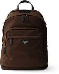 Prada - Re-Nylon And Saffiano Leather Backpack - Lyst