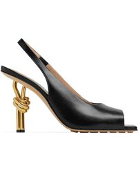 Bottega Veneta - Leather Knot Slingback Heels 90 - Lyst