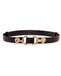 Maje - Lion-Embellished Leather Horsebit Belt - Lyst