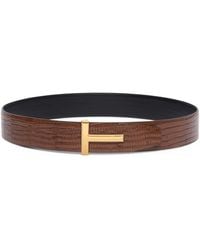 Tom Ford - Calfskin Scale-Effect T Belt - Lyst