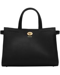 Burberry - Small Leather Cotswolds Check Tote Bag - Lyst